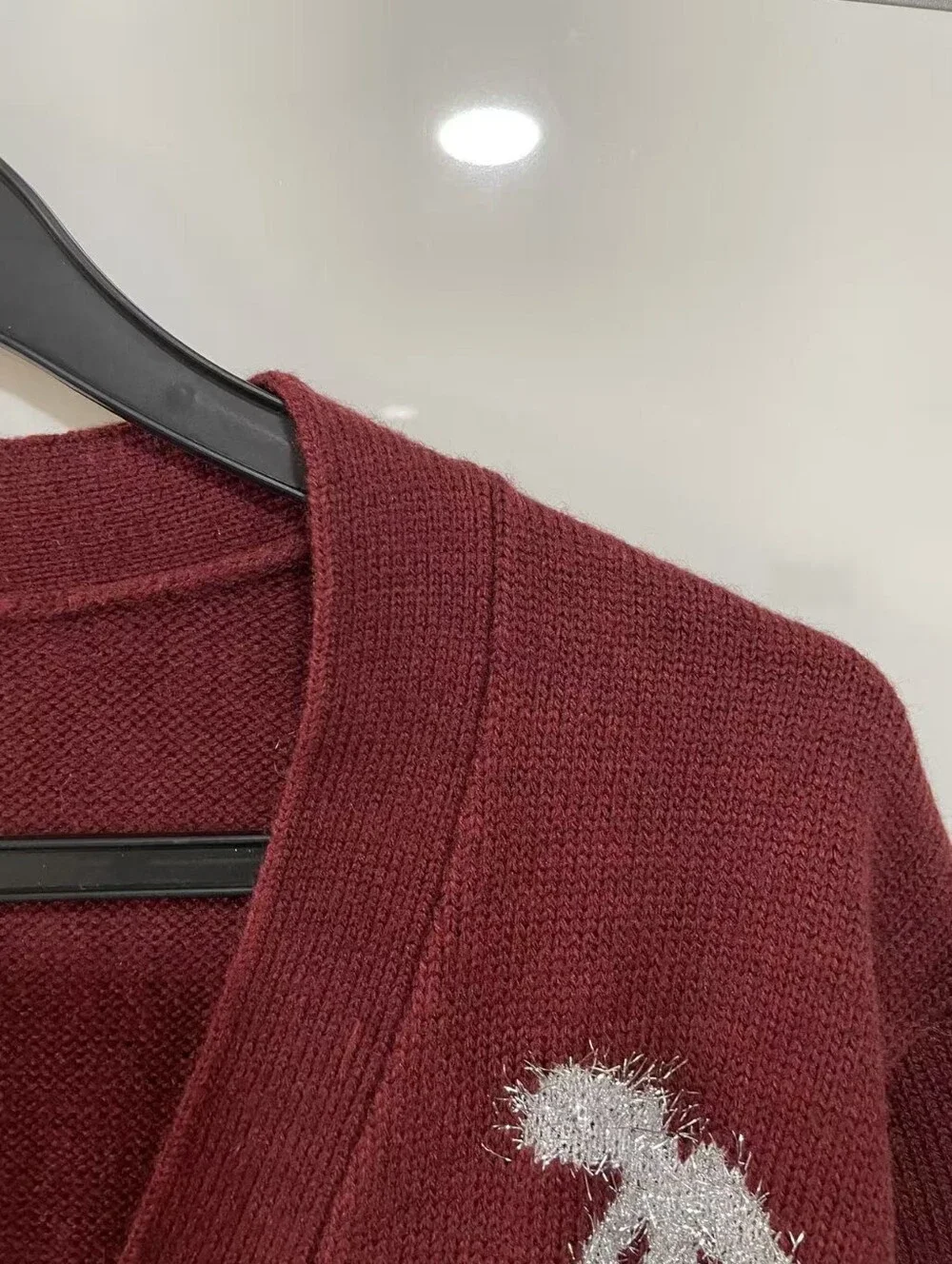 Chanel V-Neck Logo Wool Cardigan Sweater